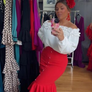 Falda Faraona rojo 25€