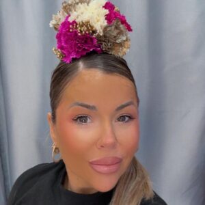 Ramillete buganvilla,beige y oro 16€