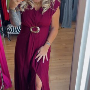 Vestido Hebilla burdeos 20€