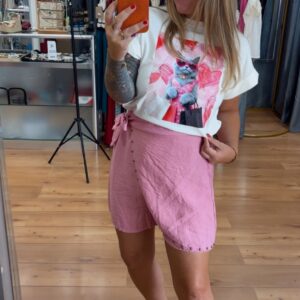 Falda pantalon rosa 15€