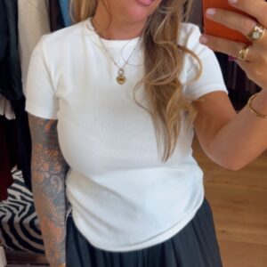 Camiseta canalé blanca 13€