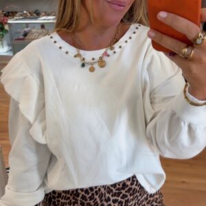 Sudadera Volantes blanca 19€