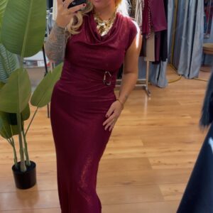 Vestido Luna burdeos 22€