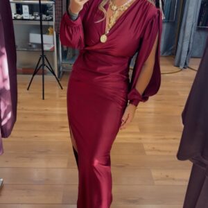 Vestido Sofía burdeos 25€
