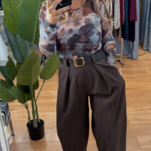 Pantalon Leo marron 24€